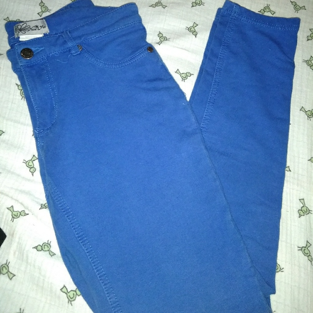 Blue stretchy pants